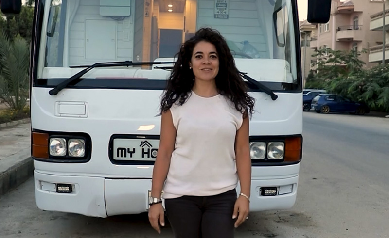 The Abandoned Bus Turned Family Home by Rally Champion Yara Shalaby