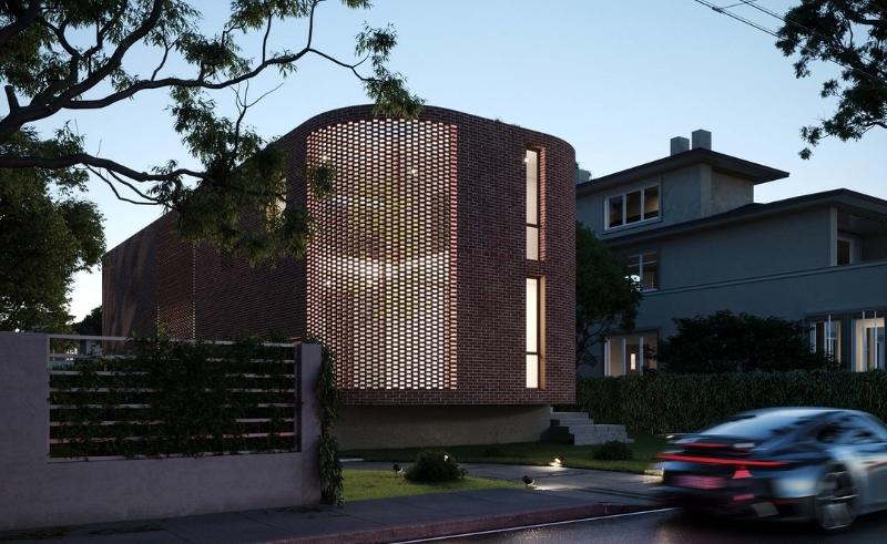 Studio M6 Reimagine Red Brick Facades in This Greek Residence Render